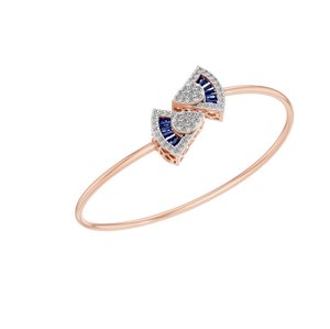 Bracelet à breloques moderne de luxe en or 14K diamant de laboratoire saphir synthétique taille brillant certifié IGI mariage fin pour femme - Product Image 1