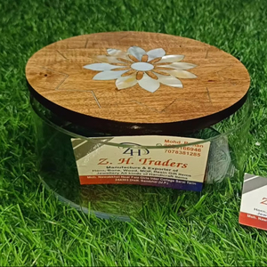 Exclusive Handcrafted Acrylic Gift Box with Mother of Pearl Wood Lid Designed for Elegant Display and High-End Festive Use - Product Image 1