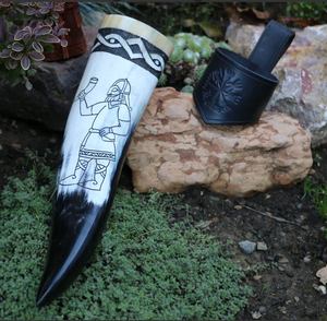 Logotipo personalizado de alta calidad tallado cuerno de buey de búfalo soporte de gancho de cuero pulido Natural estilo religioso India Animal Craft - Product Image 2