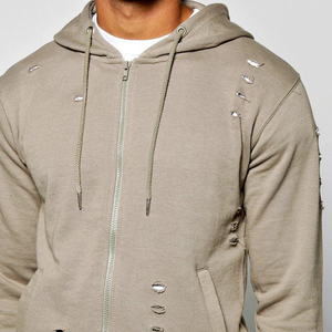 Unique Style Men's Distressed Tracksuit High Quality 100% Cotton Heavyweight Fleece Winter Quick Dry Breathable Design Adults - Product Image 5