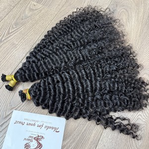 Extensions de cheveux à pointe de kératine K humaine vierge crue frisée afro doublement étirée - Product Image 5