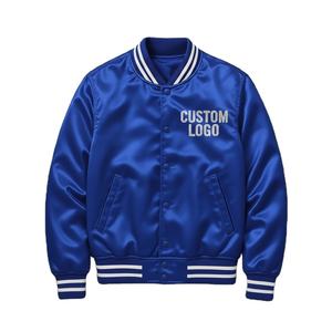 Chaqueta Varsity Personalizada de Nailon Satinado con Botones a Presión, Chaqueta Bomber Estilo Letterman, Chaqueta Letterman Personalizada Unisex al por Mayor para Hombre - Product Image 5