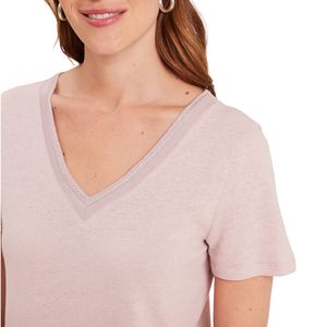 Camiseta de Secado Rápido con Estampado a Cuadros y Cuello en V para Mujer, Manga Corta, Ecológica, Transpirable, que Absorbe la Humedad, Ropa Deportiva Informal al por Mayor - Product Image 5