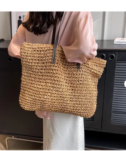 กระเป๋าฟางสะพายไหล่สำหรับผู้หญิงกำหนดได้เอง - Product Image 2