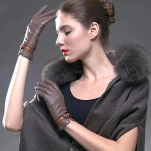 Guantes de moda para mujer de nuevo estilo por encargo superventas de alta calidad nuevo diseño guantes de cuero para invierno para mujer - Product Image 2