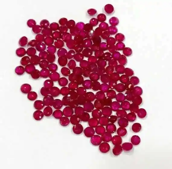 3.5mm Natural Burma Ruby Stone Faceted Round Cut Loose Calibrated Gemstones Wholesaler Semi Precious Stone for Jewelry Setting