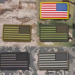<span class=keywords><strong>Patch</strong></span> karet bendera Amerika Serikat terbalik untuk jaket, emblem bahu kanan untuk tas, rompi, topi, lencana PVC 3D - Product Image 3