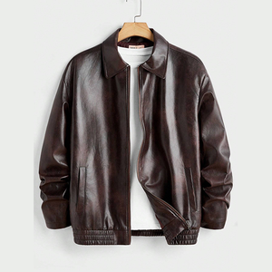 แจ็กเก็ตหนังวัวสำหรับผู้ชายผ้าแคนวาสโพลีเอสเตอร์มีปกตัวอักษรออกแบบโลโก้ได้ตามต้องการ - Product Image 6
