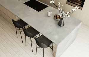 Comptoirs de cuisine et salle de bain sur mesure en quartz Calacatta, prédécoupés, pour projets hôteliers - Product Image 1