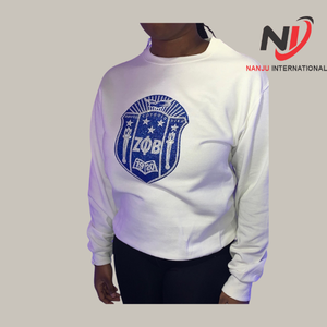 เสื้อฮู้ดลำลองแบบสั่งทำยอดนิยม กางเกงวอร์ม OEM สไตล์เสื้อสเวตเชิ้ต Zeta Phi Beta ปักโลโก้แบบสปอร์ต คอกลม 100% - Product Image 4