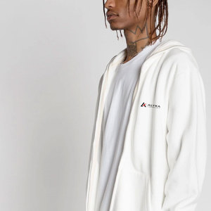 Sudadera con capucha y cremallera completa para hombre, 100% algodón orgánico, personalizada, de alta calidad, gruesa, informal, transpirable. - Product Image 6