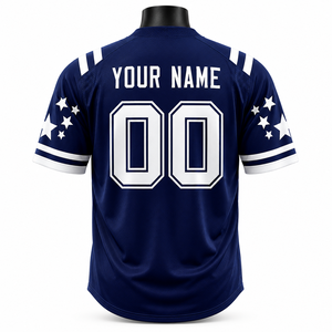 Custom <b>Baseball</b> Jersey Unisex Navy Blue Short Sleeve V-neck Team Name Number Screen Printed Breathable Regular Fit 100% - Product Image 6