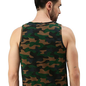 Conception personnalisée Camo imprimé débardeur pour hommes sans manches entraînement hommes respirant tactique vêtements de fitness extensible chemise sans manches - Product Image 6
