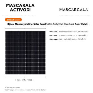 Panneau solaire monocristallin bifacial 550W-560W demi-cellule avec couvercle avant en verre sur palette - Product Image 2