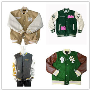 OEM Personnalisé Hommes 2024 Haute Qualité Laine Corps Cuir Manches Broderie Patch Letterman Varsity Jacket Baseball Varsity Jacket - Product Image 6