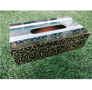 Caja y Soporte para Pañuelos de Lujo, Diseño Ecológico, Cuadrada, de Madera, con Esmalte Impreso, Hecha a Mano por Tradebyd - Product Image 2