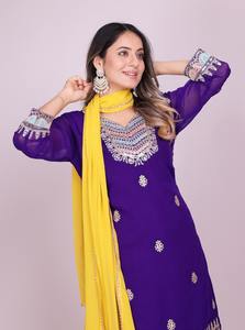 Vestido de verano bordado con cuello en V de estilo bonito bohemio, lavable, trabajo secuenciado, hasta la rodilla, tejido largo, estampado informal, patrón sólido - Product Image 5