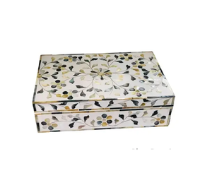 Boîte à bijoux en nacre faite à la main forme rectangulaire bijoux personnalisés et boîte décorative haut exigeant - Product Image 4