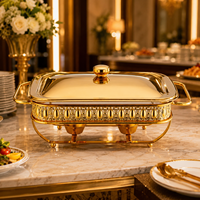 Plat à réchaud en verre 1,5L 2L avec support en acier inoxydable pour buffet, chauffe-plats pour hôtels, restaurants, mariages et traiteurs
