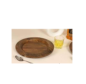 Ensemble d'assiettes à dessert avec chargeur en bois, vente en gros d'assiettes à dîner rondes en acacia pour mariage et restaurants - Product Image 3