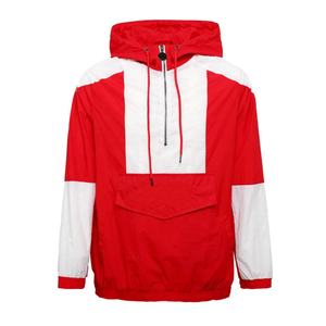 Veste coupe-vent pour femmes grandes tailles, pull-over, poche avant, doublure en maille respirante, nylon, capuche, imperméable, broderie - Product Image 1