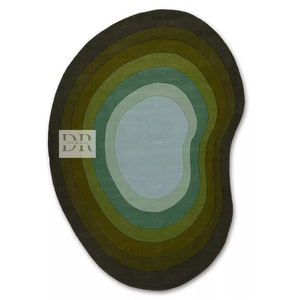 Tapis en laine de Nouvelle-Zélande 100% fait à la main de haute qualité en forme de rein Design ombragé taille personnalisée pour la maison, le hall et la cuisine - Product Image 1