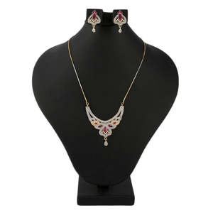 American Diamond <b>Locket</b> Set - Multi - Product Image 1