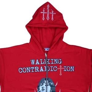 Custom Streetwear Weight <b>Red</b> Rhinestone Hoodies <b>Men</b> with Embroidery & Printing Custom Logo Unisex Oversize <b>Mens</b> Zip up <b>Hoodie</b> - Product Image 5