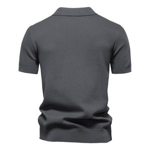 2025 été haute qualité hommes à manches courtes pour Polo taille européenne motif solide brodé affaires col pull Style - Product Image 2