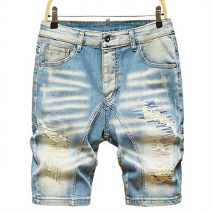 กางเกงขาสั้นผ้ายีนส์ลำลองสไตล์วินเทจสำหรับผู้ชายกางเกงขาสั้นผ้ายีนส์แฟชั่นพิมพ์โลโก้ได้ตามต้องการ - Product Image 3