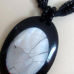 สร้อยคอเปลือกหอยคูปังประดับลูกปัดลายโมเสคทรงรีสำหรับเป็นของขวัญ - Product Image 2