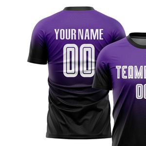 เสื้อฟุตบอลสีม่วงดำแขนสั้นสำหรับผู้ชาย เสื้อกีฬาเบาสบาย ระบายอากาศได้ดี เหมาะสำหรับการฝึกซ้อม - Product Image 3