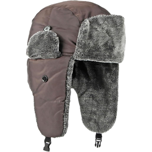 Sombrero de cazador de invierno Sombrero marrón oscuro a prueba de viento Sombrero de cuero para hombre - Product Image 1