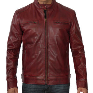 Veste en cuir slim fit pour homme, coupe-vent, style tendance, nouvelle collection, vêtements d'hiver à la mode, en vente - Product Image 2