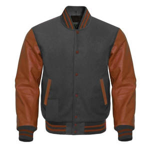 Vestes universitaires de style urbain, fabriquées sur mesure, écologiques, imperméables, avec manches avant en cuir, vente en gros - Product Image 2