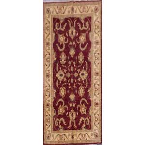 Tapis de Peshawar et de Khotan noué à la main, unique en son genre, 3'3 x 10'0 Pes_Kho_322 - Product Image 1