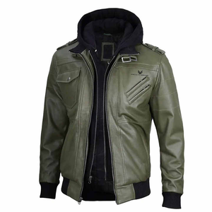 Veste en cuir pour hommes personnalisée style à la mode vente en gros professionnel veste en cuir de haute qualité pour hommes - Product Image 1