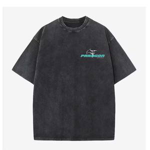 Camiseta de Hombre, Estilo Vintage, Lavado Ácido, Transpirable, de Primera Calidad, Tallas Grandes, Cuello Redondo, Hombros Caídos, Aspecto Desgastado - Product Image 3