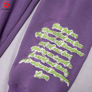 เสื้อฮู้ดแบบมีซิปสำหรับทุกเพศเสื้อมีฮู้ดแบบสวมแนวสตรีทพิมพ์ลายพัฟแบบกำหนดเองได้ - Product Image 3