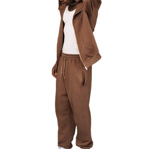 Conjuntos de chándal de dos piezas con capucha y cremallera completa de alta calidad personalizados al por mayor para hombre 2026 - Product Image 4