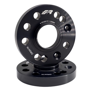 2 espaciadores de aluminio negros de 20 mm 4-5x100 hub 57.1 - Product Image 1