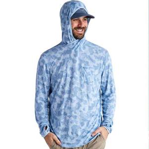 Rendimiento de manga larga UPF 50 + Protección solar Ropa de pesca Camisas con capucha Material de poliéster transpirable con bolsillo en el pecho - Product Image 3