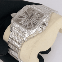 Montre mécanique de luxe pour homme ETA, boîtier rectangulaire en acier inoxydable 40 mm, cadran analogique en verre saphir, design ajouré, bracelet 20 mm à fermoir poussoir