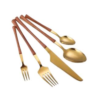 Ensemble de couverts en acier inoxydable de qualité supérieure plaqué or, manche doré mat et vert pistache, vaisselle pour la maison et l'hôtel - Product Image 4