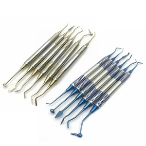 Set di spatole di riempimento in resina composita dentale 6 pezzi-strumenti di restauro placcati in titanio per strumenti chirurgici dentali di precisione - Product Image 1