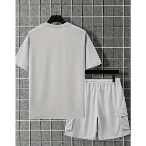 High Street Plus Size <b>Men's</b> Two-Pcs T-Shirt <b>Shorts</b> Set for Casual Summer Wear Breathable Relaxed Fit Made in Pakistan - Product Image 3