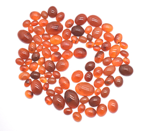 Cabochons ovales calibrés en pierres précieuses en vrac de cornaline orange naturelle 7X5mm à 20X15mm pour la fabrication de bijoux - Product Image 2