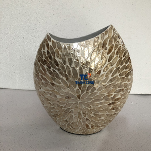 แม่ของเพิร์ลที่มีคุณภาพสูงแจกัน Capiz เปลือกรอมฎอนสำหรับตกแต่งบ้านซับแจกันสำหรับการแสดงผลผู้ผลิตเวียดนาม - Product Image 3