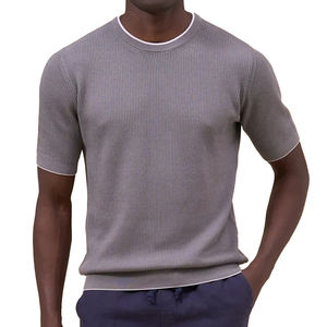 เสื้อยืดสีดำล้วนน้ำหนักเบาสำหรับผู้ชายเสื้อเจอร์ซี่พื้นนุ่ม210 GSM สำหรับงานปาร์ตี้ชายหาด - Product Image 5