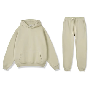 Ensemble de sweat à capuche de gym personnalisé de haute qualité pour hommes 350GSM laine coton polyester pull vêtements de sport OEM ODM survêtements - Product Image 1